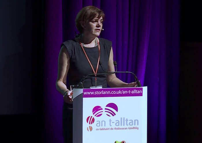 An t-Alltan Conference for Gaelic Teachers - Shona MacLennan opening the conference